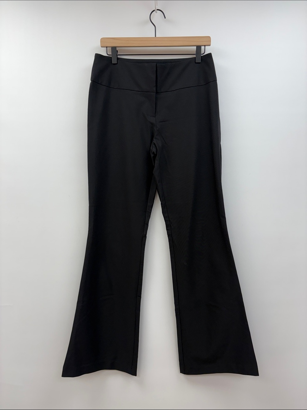 NWT Deadstock Cache '90s Mid-Rise Flared Wide Leg Trouser Pant Black 8